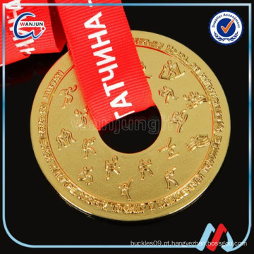 Medalha de prata do judo da cor com fita de impressão